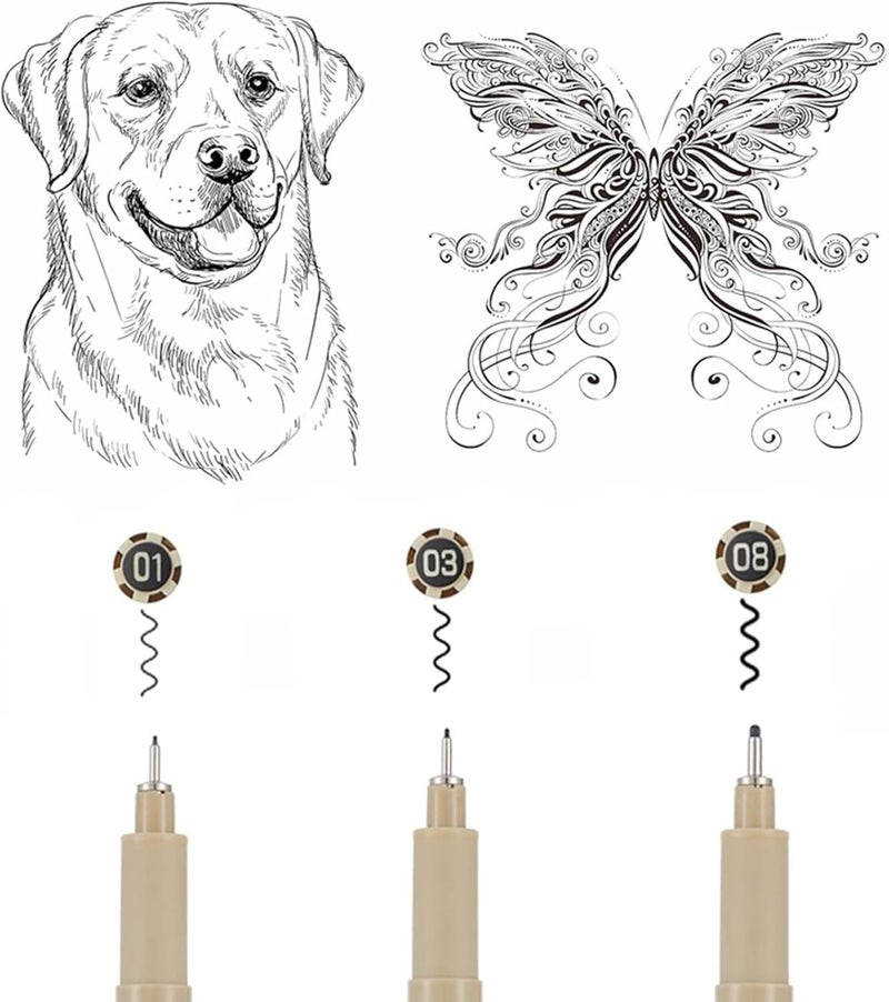 GETHPEN Micro Fineliner Set – 3 size Archival Ink pens for Technical Drawing, Anime & Sketching – Artists, Architects & Illustrators - Image 2